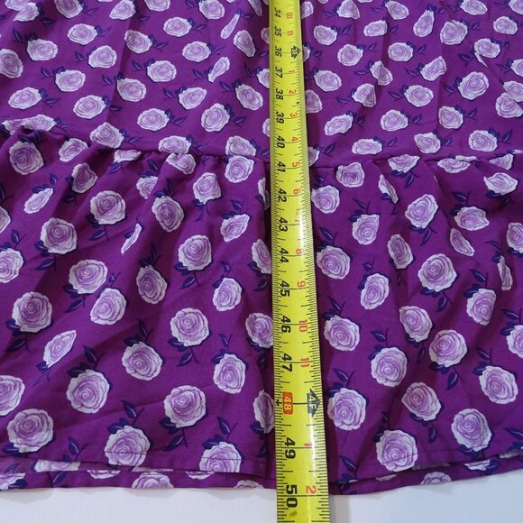 Dokotoo Women Purple Floral Maxi Dress Size M 3/4 Sleeve Loose Fit Tiered - Picture 11 of 12